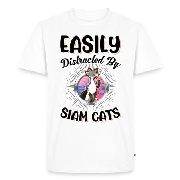 Chat siamois Chat siamois Chat siamois - T-shirt Premium bio Homme - blanc - Devant - Nico (187cm)