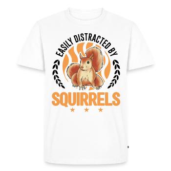 Easily distracted by Squirrels Squirrel - Men's Premium Organic T-Shirt - white - Front - Nico (187cm)