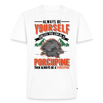 Amateur de porc-épic Porc-épic - T-shirt Premium bio Homme - blanc - Devant - Nico (187cm)