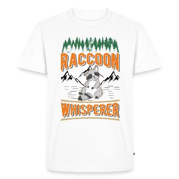Raton laveur Whisperer Raton laveur - T-shirt Premium bio Homme - blanc - Devant - Nico (187cm)