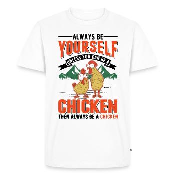 Poulet Élevage de poulet Éleveur de poulet - T-shirt Premium bio Homme - blanc - Devant - Nico (187cm)