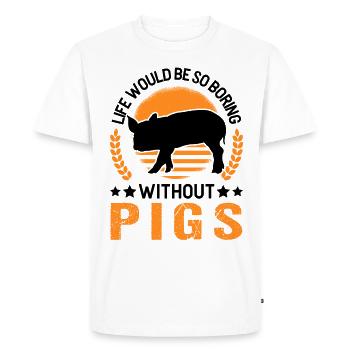 Pig Gift Farmer Pigs - Men's Premium Organic T-Shirt - white - Front - Nico (187cm)
