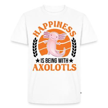 Happiness is being with Axolotls Tail Lurch - Men's Premium Organic T-Shirt - white - Front - Nico (187cm)