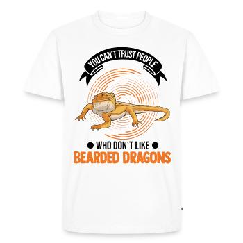 Bearded Dragon Pogona Gift - Men's Premium Organic T-Shirt - white - Front - Nico (187cm)