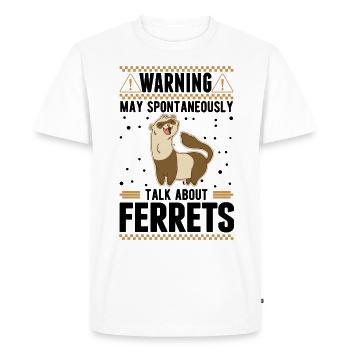 Peut parler spontanément de Furets Frettchen - T-shirt Premium bio Homme - blanc - Devant - Nico (187cm)