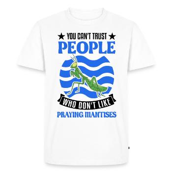 Praying Mantis Gift Mantis Mantis Mantis Fangschrecke - Men's Premium Organic T-Shirt - white - Front - Nico (187cm)