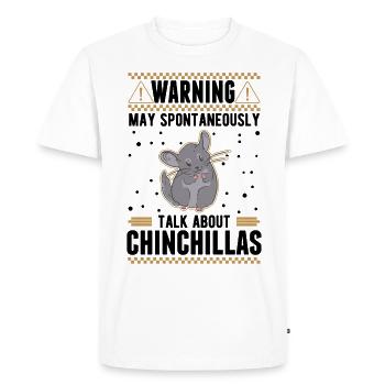 Peut parler spontanément de Chinchillas - T-shirt Premium bio Homme - blanc - Devant - Nico (187cm)