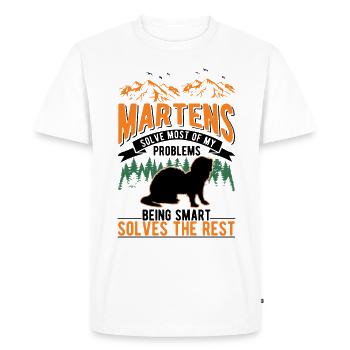 Martre Cadeau Vison Blaireau Arbre Martre - T-shirt Premium bio Homme - blanc - Devant - Nico (187cm)