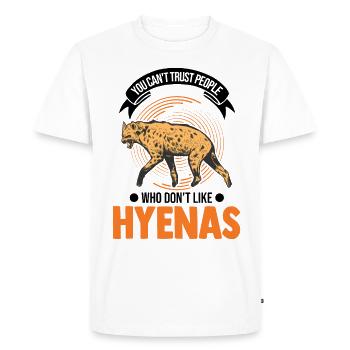 Hyène Cadeau Aardwolf Hyène - T-shirt Premium bio Homme - blanc - Devant - Nico (187cm)