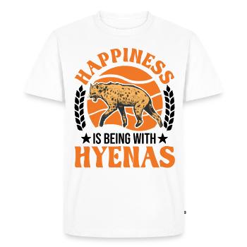 Happiness is being with Hyena's Hyena - Men's Premium Organic T-Shirt - white - Front - Nico (187cm)