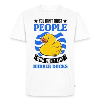 Canard en caoutchouc Cadeau Canard Grinçant Canard Bain Canard - T-shirt Premium bio Homme - blanc - Devant - Nico (187cm)