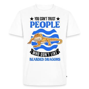 Bearded Dragon Pogona Gift - Men's Premium Organic T-Shirt - white - Front - Nico (187cm)