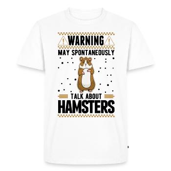 Avertissement Hamster Hamster Roue Hamster Doré - T-shirt Premium bio Homme - blanc - Devant - Nico (187cm)