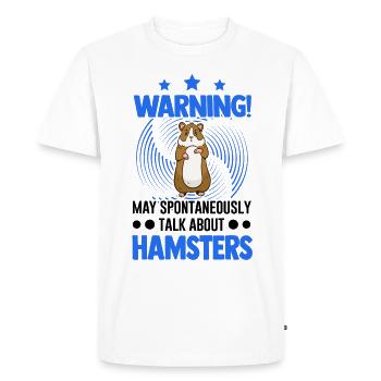 Avertissement Hamster Hamster Roue Hamster Doré - T-shirt Premium bio Homme - blanc - Devant - Nico (187cm)