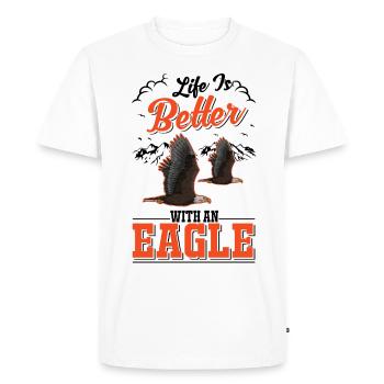 La vie est meilleure avec un Eagle Golden Eagle Eagle - T-shirt Premium bio Homme - blanc - Devant - Nico (187cm)