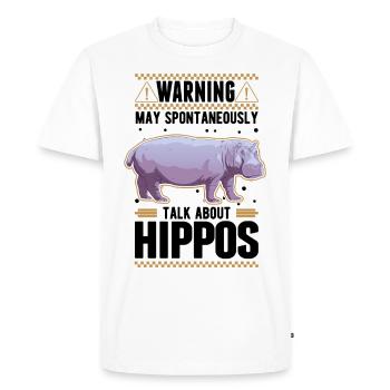 Warning Hippo Hippo Hippo Hippo - Men's Premium Organic T-Shirt - white - Front - Nico (187cm)