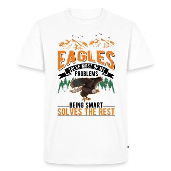 Aigle royal Aigle Nicheur Fauconnier Aigle - T-shirt Premium bio Homme - blanc - Devant - Nico (187cm)