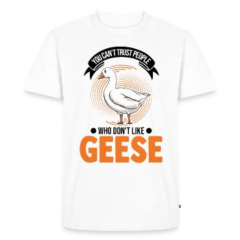 Oies Cadeau oie Amateurs Éleveurs d’oies Éleveurs d’oies - T-shirt Premium bio Homme - blanc - Devant - Nico (187cm)