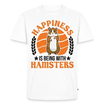 Hamster Luck Hamster Roue Hamster Doré - T-shirt Premium bio Homme - blanc - Devant - Nico (187cm)