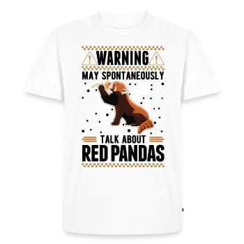 Peut parler spontanément des pandas roux - T-shirt Premium bio Homme - blanc - Devant - Nico (187cm)