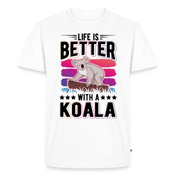 Life is better with a Koala Koala Bear - Men's Premium Organic T-Shirt - white - Front - Nico (187cm)