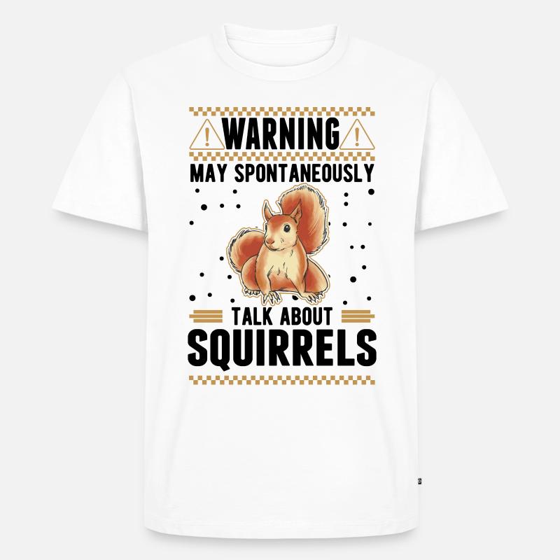 Warnung Eichhörnchen Grauhörnchen - Männer Premium Bio T-Shirt - Weiß