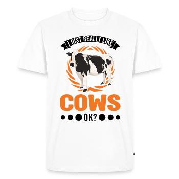 J’aime vraiment Cows Cattle Breeder Cow - T-shirt Premium bio Homme - blanc - Devant - Nico (187cm)