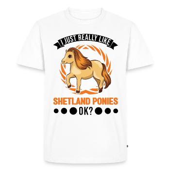 J’aime vraiment Shetland Ponies Shetty - T-shirt Premium bio Homme - blanc - Devant - Nico (187cm)