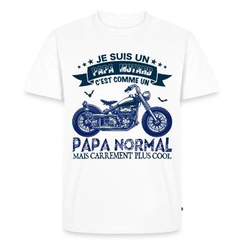 Papa motard V2 - T-shirt Premium bio Homme - blanc - Devant - Nico (187cm)