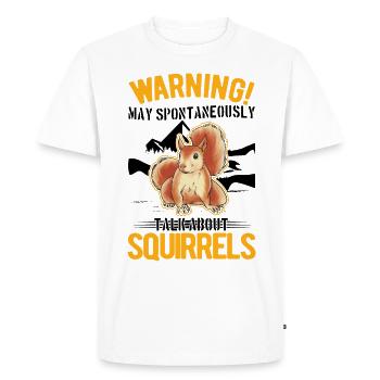 Warning Squirrel Grey Squirrel - Men's Premium Organic T-Shirt - white - Front - Nico (187cm)