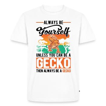 Soyez toujours vous-même À moins que vous ne puissiez être un Gecko - T-shirt Premium bio Homme - blanc - Devant - Nico (187cm)