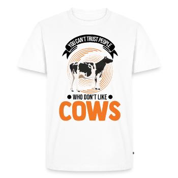 Cow Gift Farmer Cattle Breeder Vaches - T-shirt Premium bio Homme - blanc - Devant - Nico (187cm)