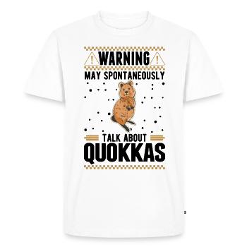 Peut parler spontanément de Quokkas - T-shirt Premium bio Homme - blanc - Devant - Nico (187cm)