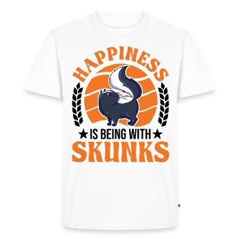 Le bonheur, c’est d’être avec Skunks Skunk - T-shirt Premium bio Homme - blanc - Devant - Nico (187cm)