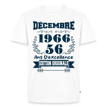 décembre 1966 Edition original | Vintage 1966 - T-shirt Premium bio Homme - blanc - Devant - Nico (187cm)