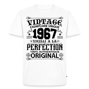 1967 Vintage Anniversaire 1967 original birthday - T-shirt Premium bio Homme - blanc - Devant - Nico (187cm)