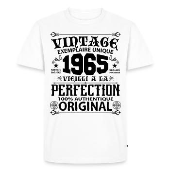 1965 Vintage Anniversaire 1965 original birthday - T-shirt Premium bio Homme - blanc - Devant - Nico (187cm)