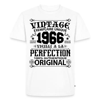 1966 Vintage Anniversaire 1966 original birthday - T-shirt Premium bio Homme - blanc - Devant - Nico (187cm)