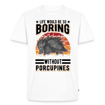 Porc-épic Cadeau Porc-épic - T-shirt Premium bio Homme - blanc - Devant - Nico (187cm)