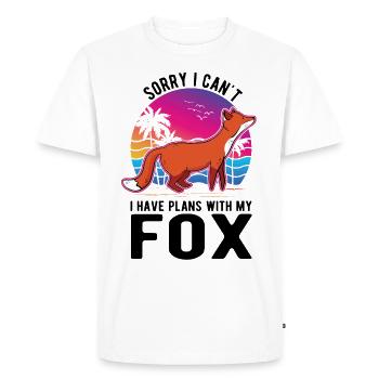I can't I have plans with my Fox Fuchs - Men's Premium Organic T-Shirt - white - Front - Nico (187cm)