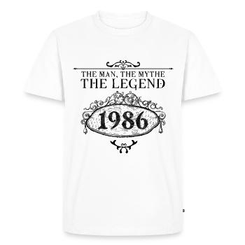 1986 | The Legend since 1986 birthday - Men's Premium Organic T-Shirt - white - Front - Nico (187cm)