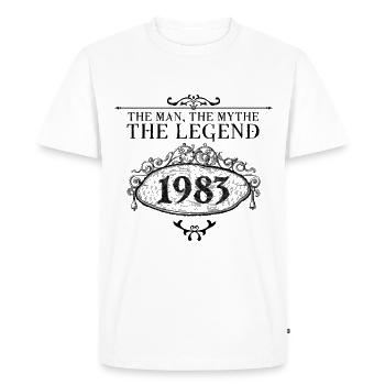 1983| The Legend since 1983 birthday - Men's Premium Organic T-Shirt - white - Front - Nico (187cm)