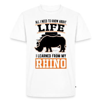 Rhinocéros Cadeau Rhinocéros - T-shirt Premium bio Homme - blanc - Devant - Nico (187cm)