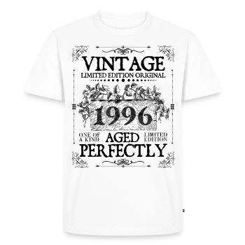1996 | Vintage Aged Perfectly since 1996 birthday - Men's Premium Organic T-Shirt - white - Front - Nico (187cm)