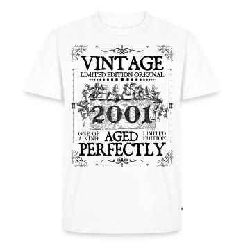 2001 | Vintage Aged Perfectly since 2001 birthday - Men's Premium Organic T-Shirt - white - Front - Nico (187cm)