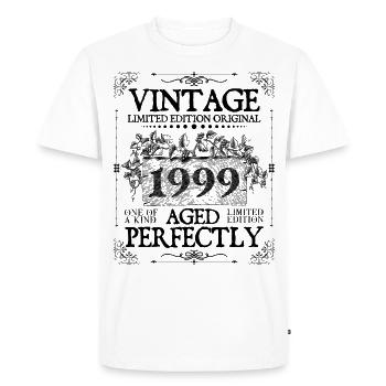 1999 | Vintage Aged Perfectly since 1999 birthday - Men's Premium Organic T-Shirt - white - Front - Nico (187cm)