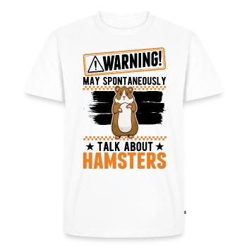 Avertissement Hamster Hamster Roue Hamster Doré - T-shirt Premium bio Homme - blanc - Devant - Nico (187cm)