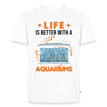 La vie est meilleure avec un Aquariums Aquascaping - T-shirt Premium bio Homme - blanc - Devant - Nico (187cm)