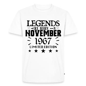 November 1967 | 1967 legends were born in November - T-shirt Premium bio Homme - blanc - Devant - Nico (187cm)
