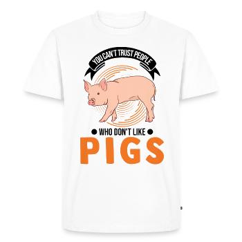Pig Gift Farmer Pigs - Men's Premium Organic T-Shirt - white - Front - Nico (187cm)